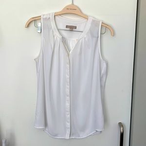 Banana Republic White Sleeveless Blouse Size M